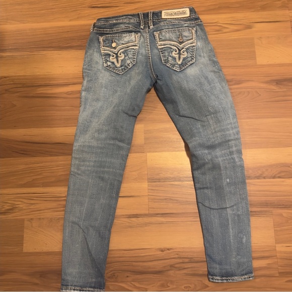 Rock Revival Light Blue Distressed Skinny Jeans - Picture 4 of 6